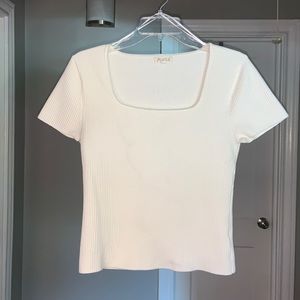 Marled women’s ribbed square necked tee